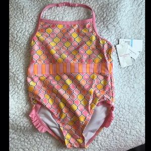 Tommy Bahama Girls One Piece Swim Suit -Coral